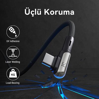 VOLTME C2070 Stark 60W Type-C Şarj Kablosu 2M 3A-Siyah