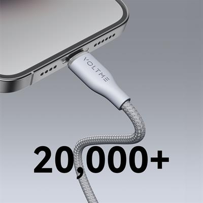 VOLTME C2086 Powerlink Rugg 60W Type-C to Lightning Şarj Kablosu 2M 3A- Gri