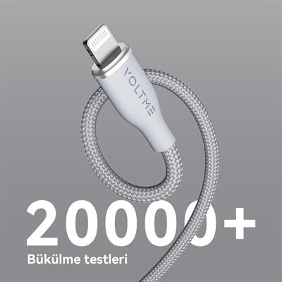 VOLTME C2111 Powerlink Rugg 60W USB to Lightning Şarj Kablosu 1.2M 3A- Gri