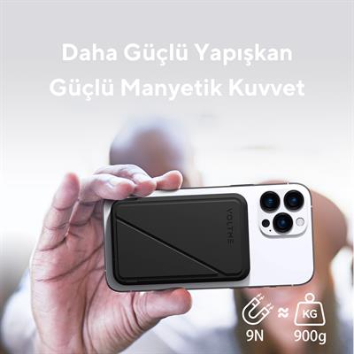 Voltme Siyah MagPak 5000mAh Magsafe Kablosuz Powerbank- 22.5W