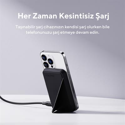 Voltme Siyah MagPak 5000mAh Magsafe Kablosuz Powerbank- 22.5W