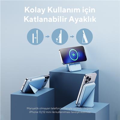 Voltme Mavi MagPak 5000mAh Magsafe Kablosuz Powerbank- 22.5W