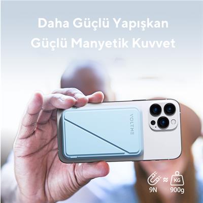 Voltme Mavi MagPak 5000mAh Magsafe Kablosuz Powerbank- 22.5W