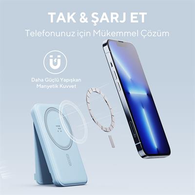 Voltme Mavi MagPak 5000mAh Magsafe Kablosuz Powerbank- 22.5W