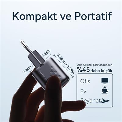 VOLTME V2003 Revo Siyah 20W USB-C Şarj Aleti