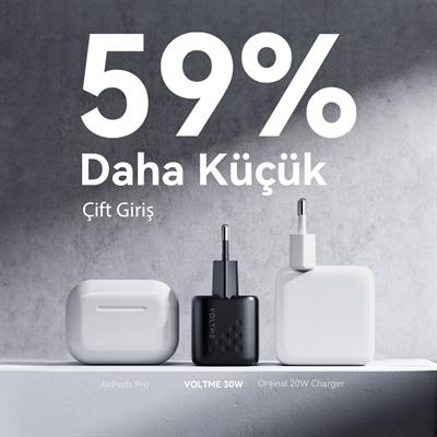 VOLTME V2013 Revo Siyah 30W CC GaN Şarj Aleti