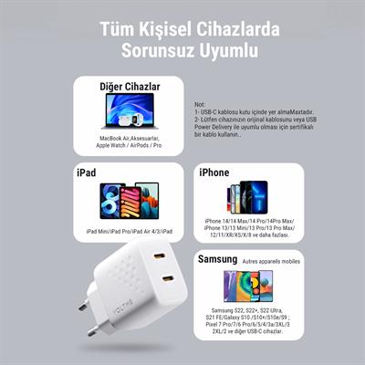 VOLTME V2022 Revo Beyaz 35W CC GaN Şarj Aleti