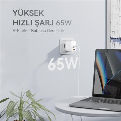 VOLTME V2024 Revo Beyaz 65W CCA GaN Şarj Aleti