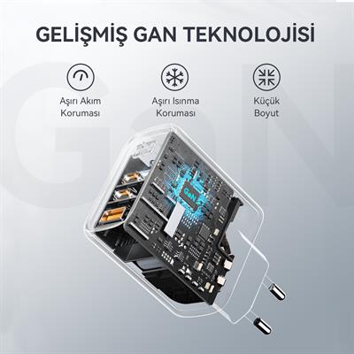 VOLTME V2024 Revo Beyaz 65W CCA GaN Şarj Aleti