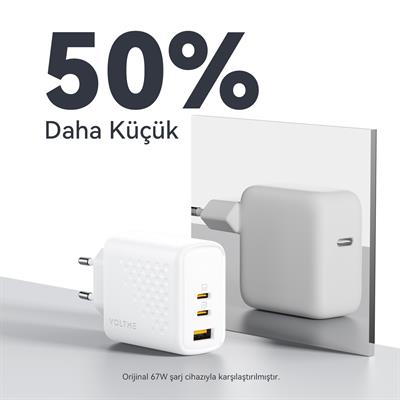 VOLTME V2024V1 Revo Beyaz 67W CCA GaN Şarj Aleti