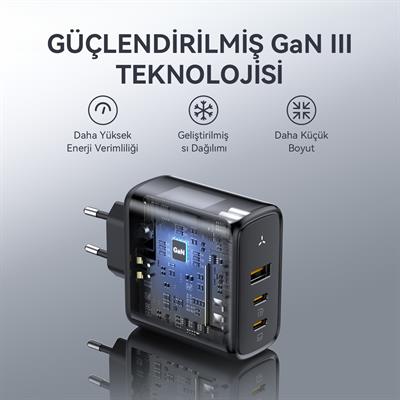 VOLTME V2025 Revo Siyah 100W CCA GaN Şarj Aleti