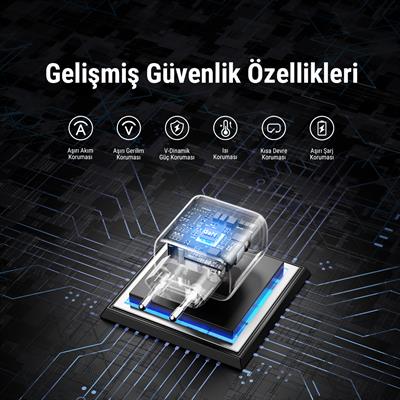 VOLTME V2108 Revo Beyaz 35W CC GaN Şarj Aleti
