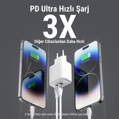 VOLTME V2108 Revo Beyaz 35W CC GaN Şarj Aleti