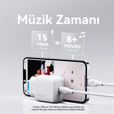 VOLTME V2345 Revo UltraThin Beyaz 20W C Şarj Aleti