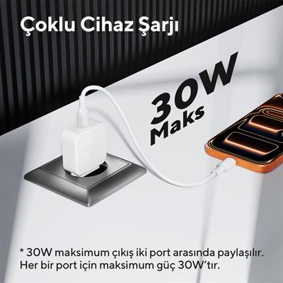 VOLTME V2347 Revo Lite 30W USB-C Şarj Aleti – Beyaz