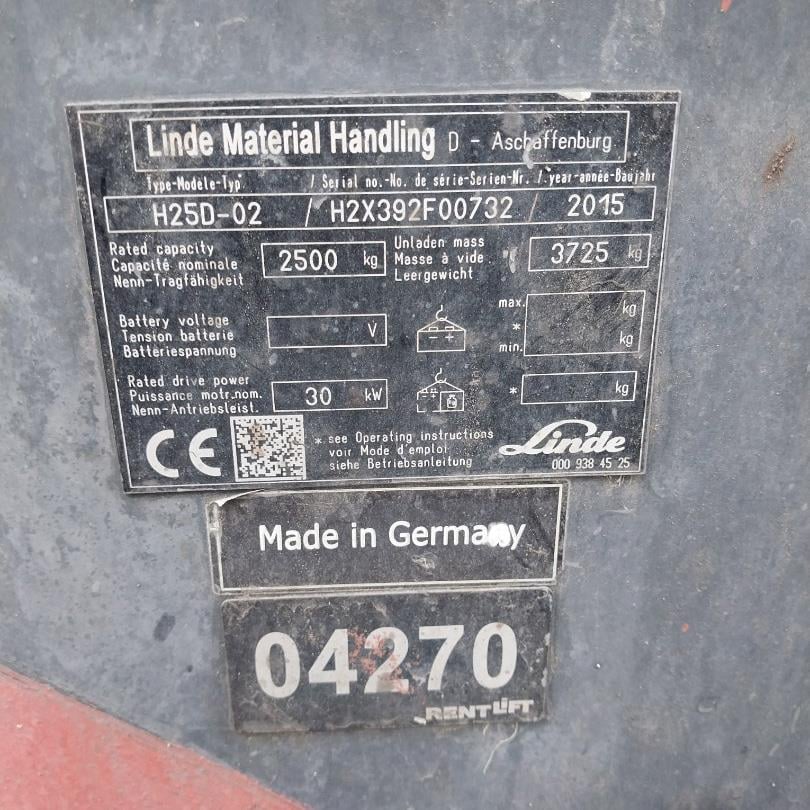 LINDE H25D-392 Dizel Forklift (F1.4270)