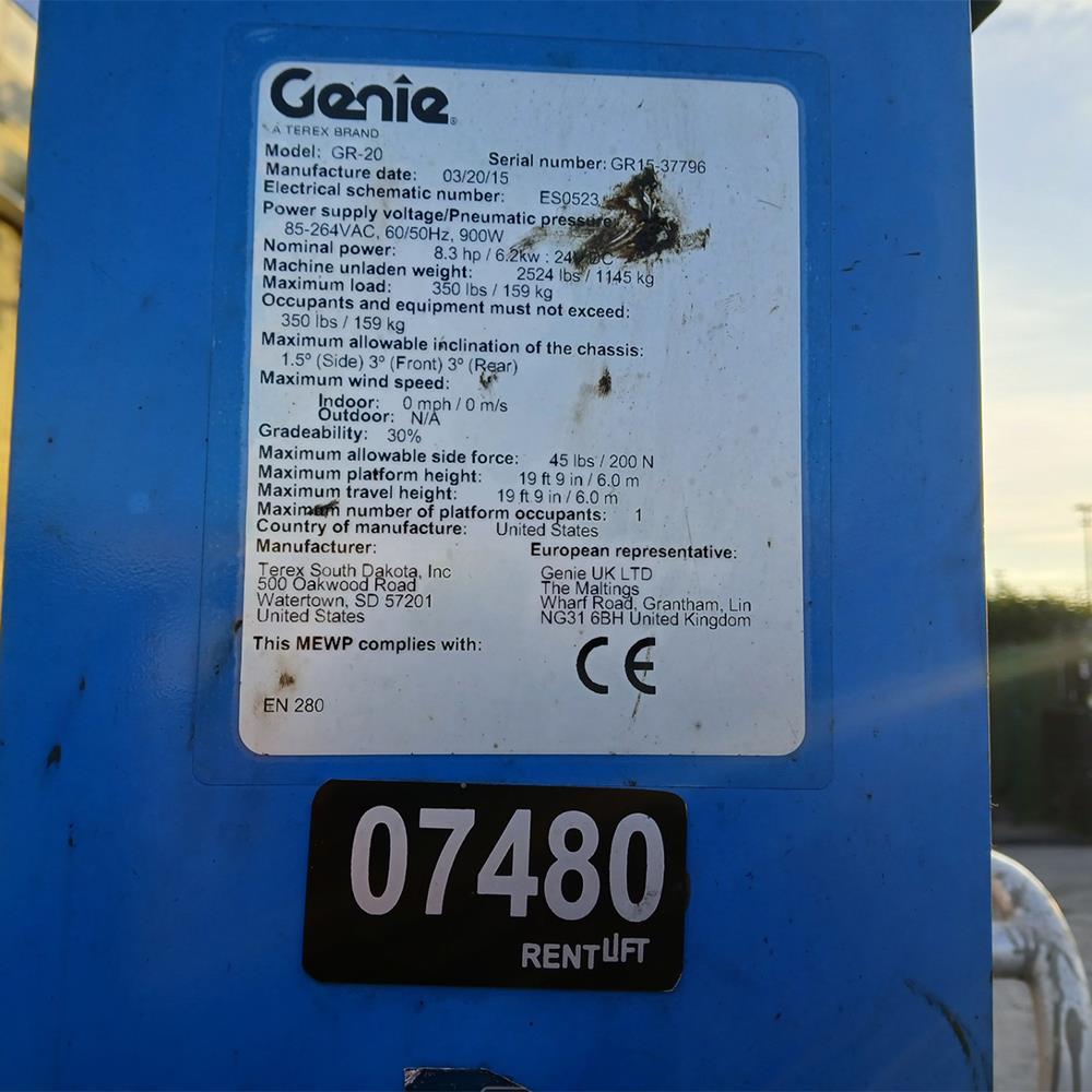GENIE GR20  Dikey Platform Manlift (J9.7480)