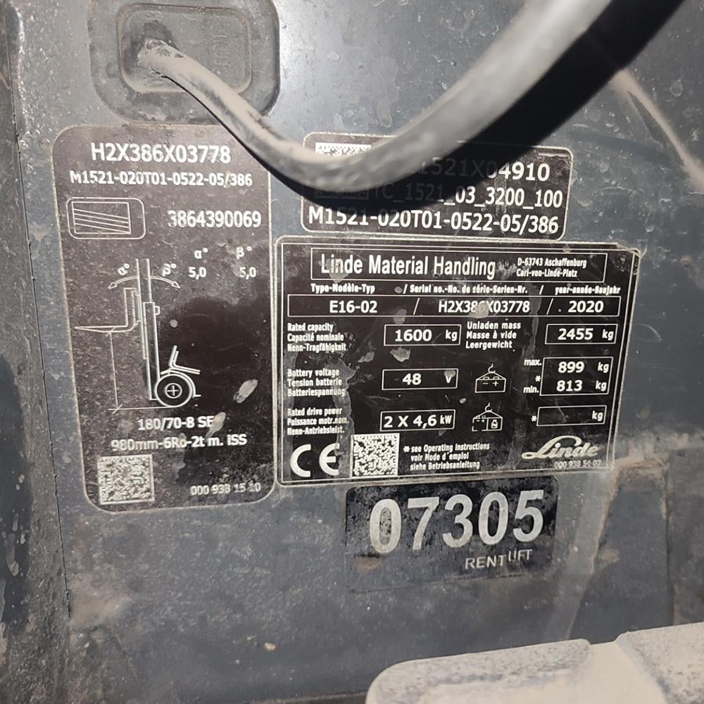LINDE E16-386-02 Elektrikli Forklift (F1.7305)