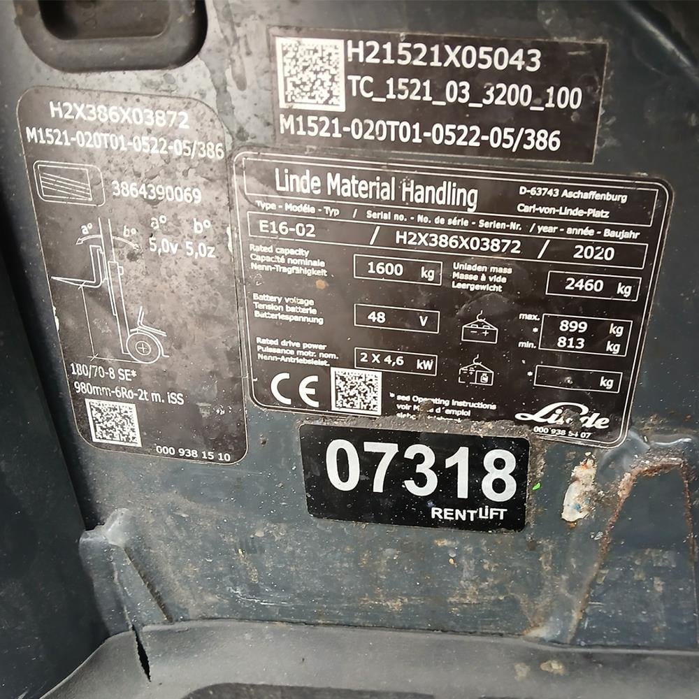 LINDE E16-386-02 Elektrikli Forklift (F1.7318)