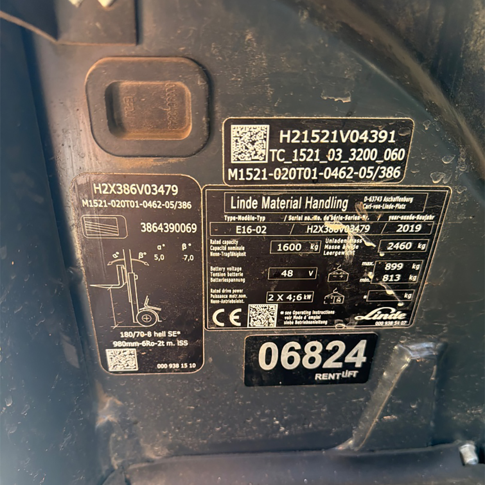 LINDE E16-386 Elektrikli Forklift (F1.6824)