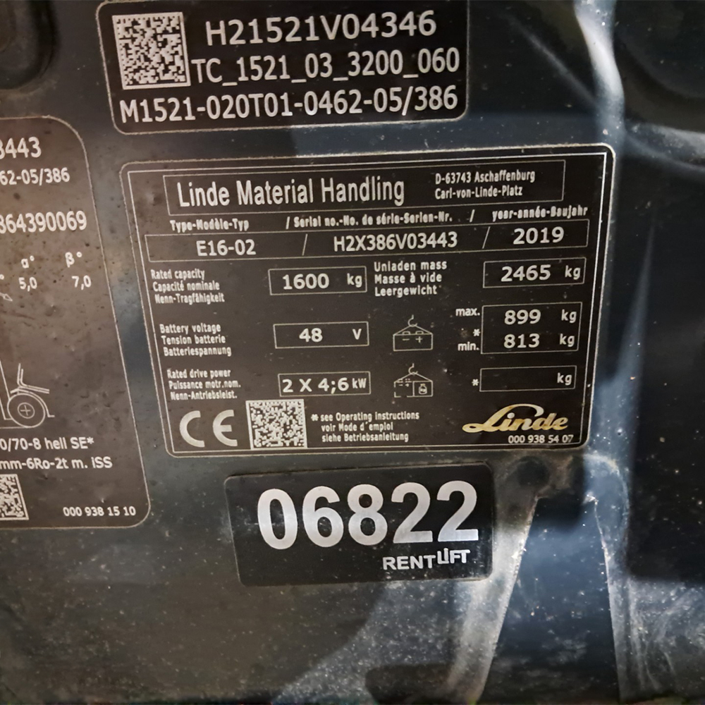 LINDE E16-386 Elektrikli Forklift (F1.6822)