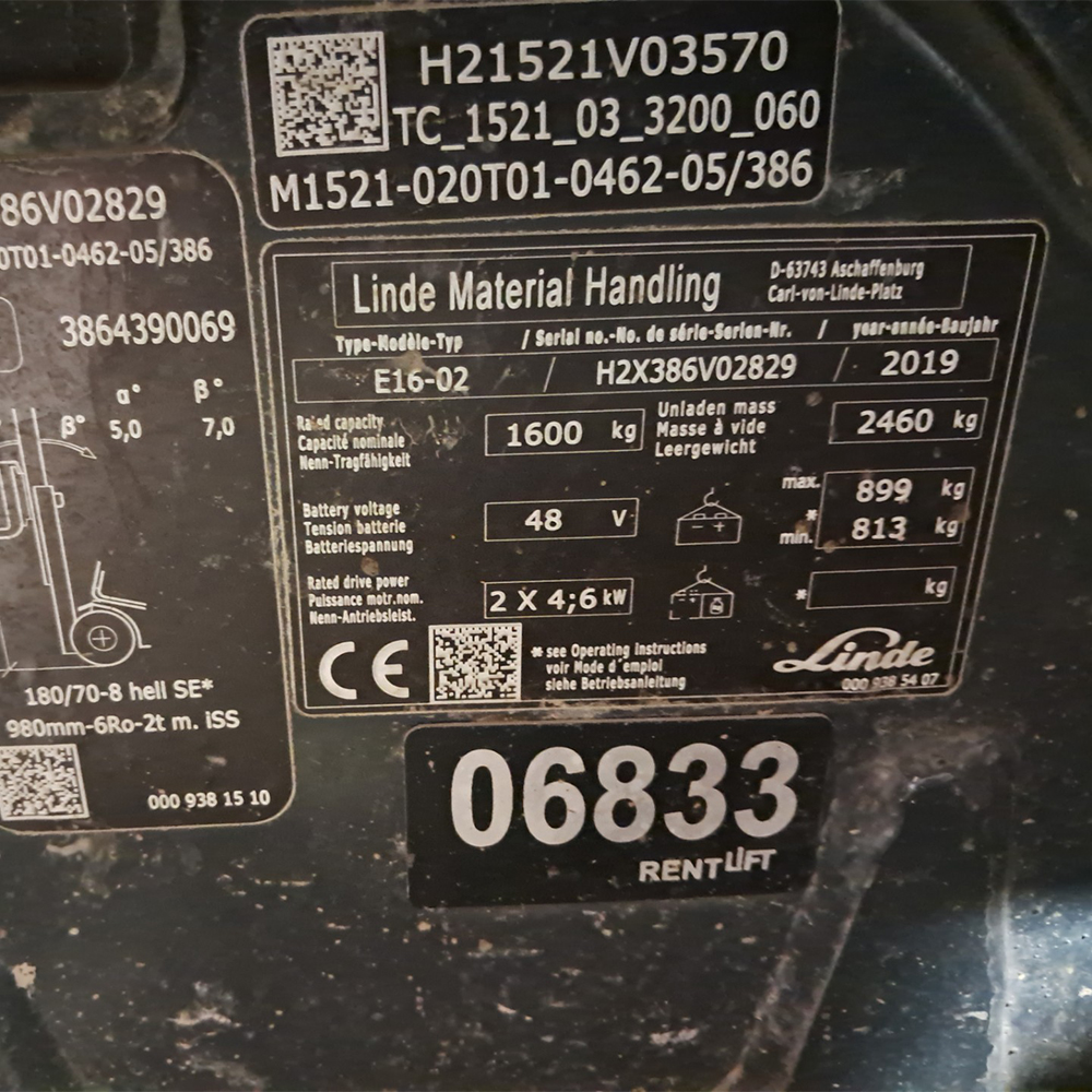 LINDE E16-386 Elektrikli Forklift (F1.6833)