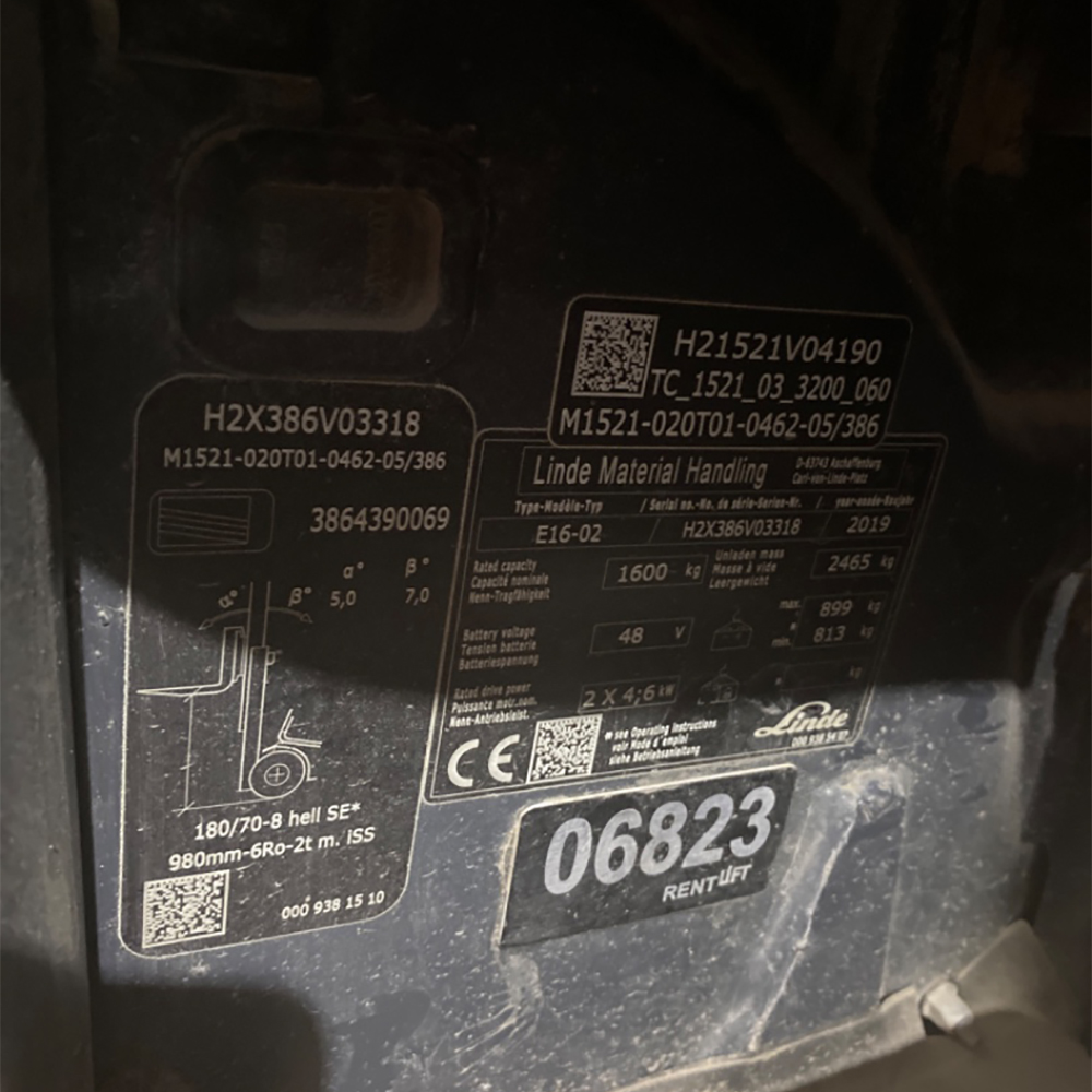 LINDE E16-386 Elektrikli Forklift (F1.6823)