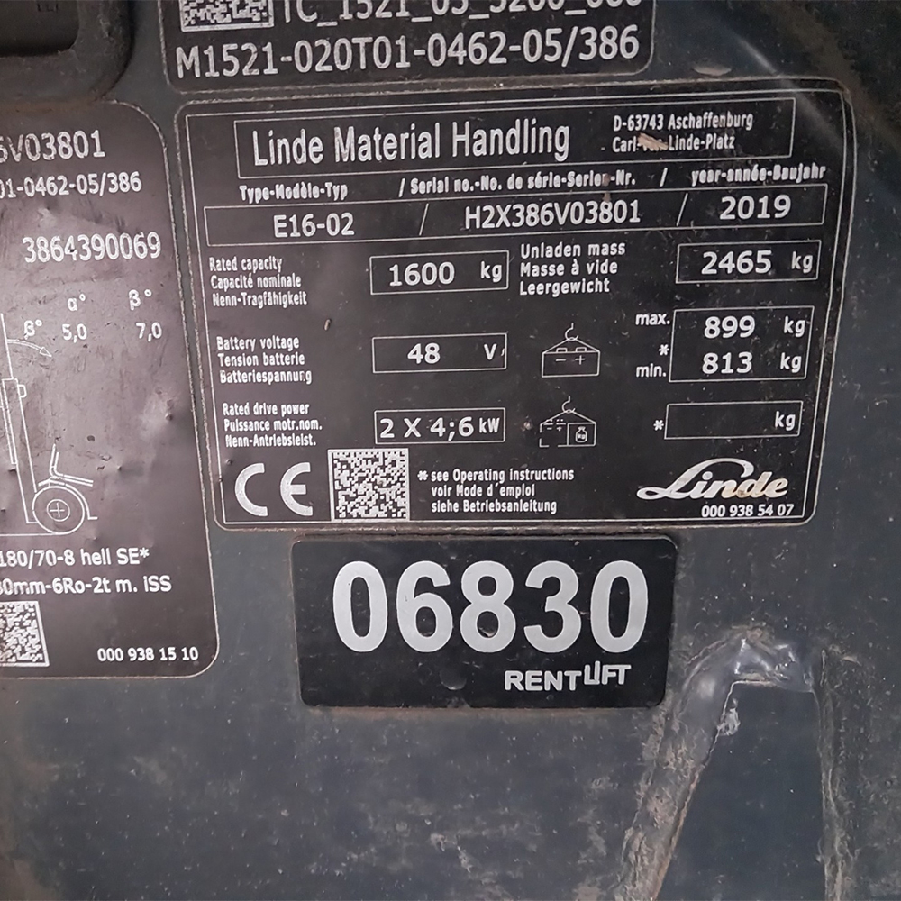LINDE E16-386 Elektrikli Forklift (F1.6830)