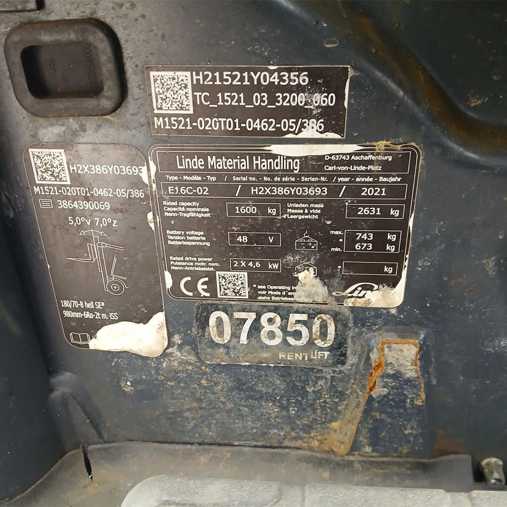 LINDE E16C-386-02 Elektrikli Forklift (F1.7850)