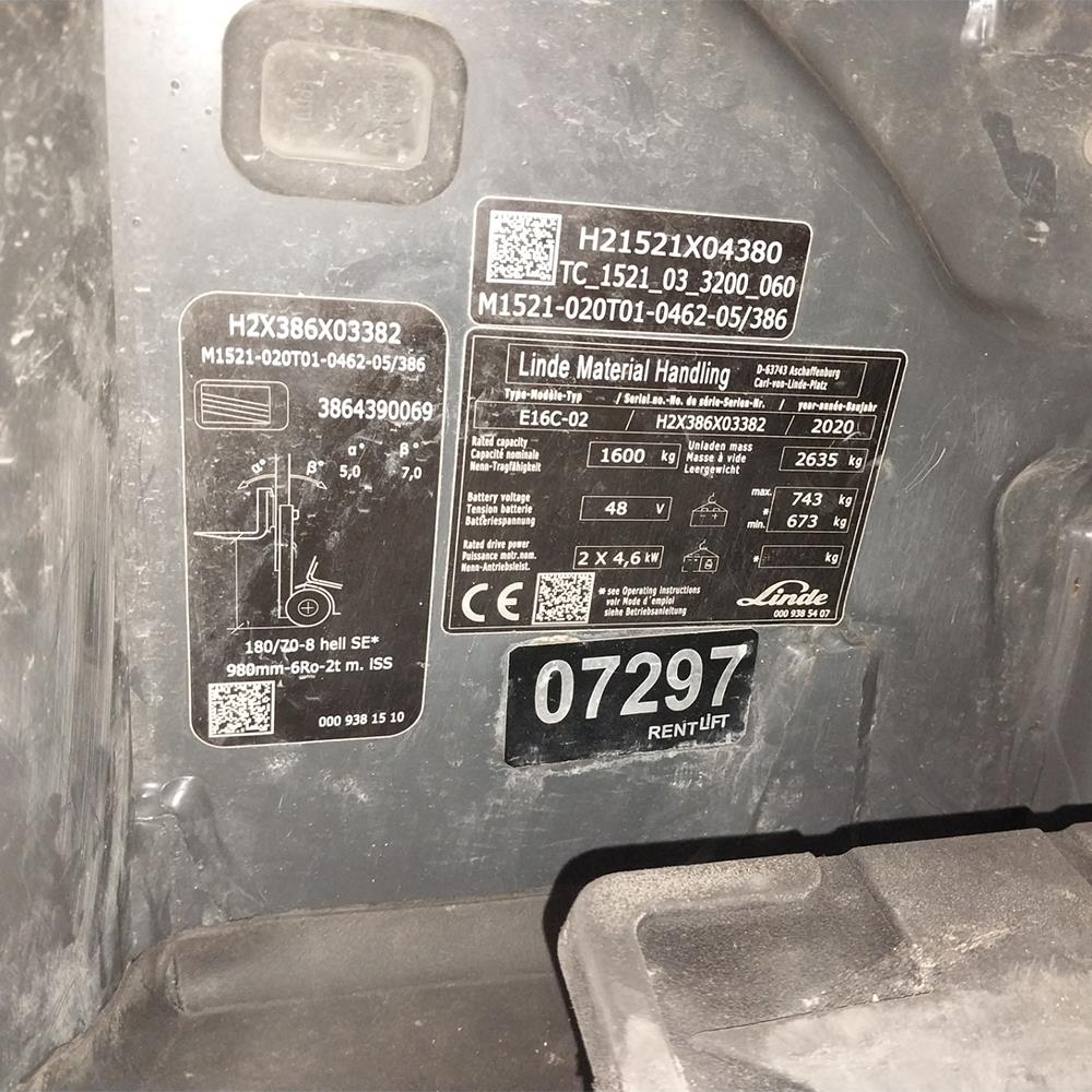 LINDE E16C-386-02 Elektrikli Forklift (F1.7297)