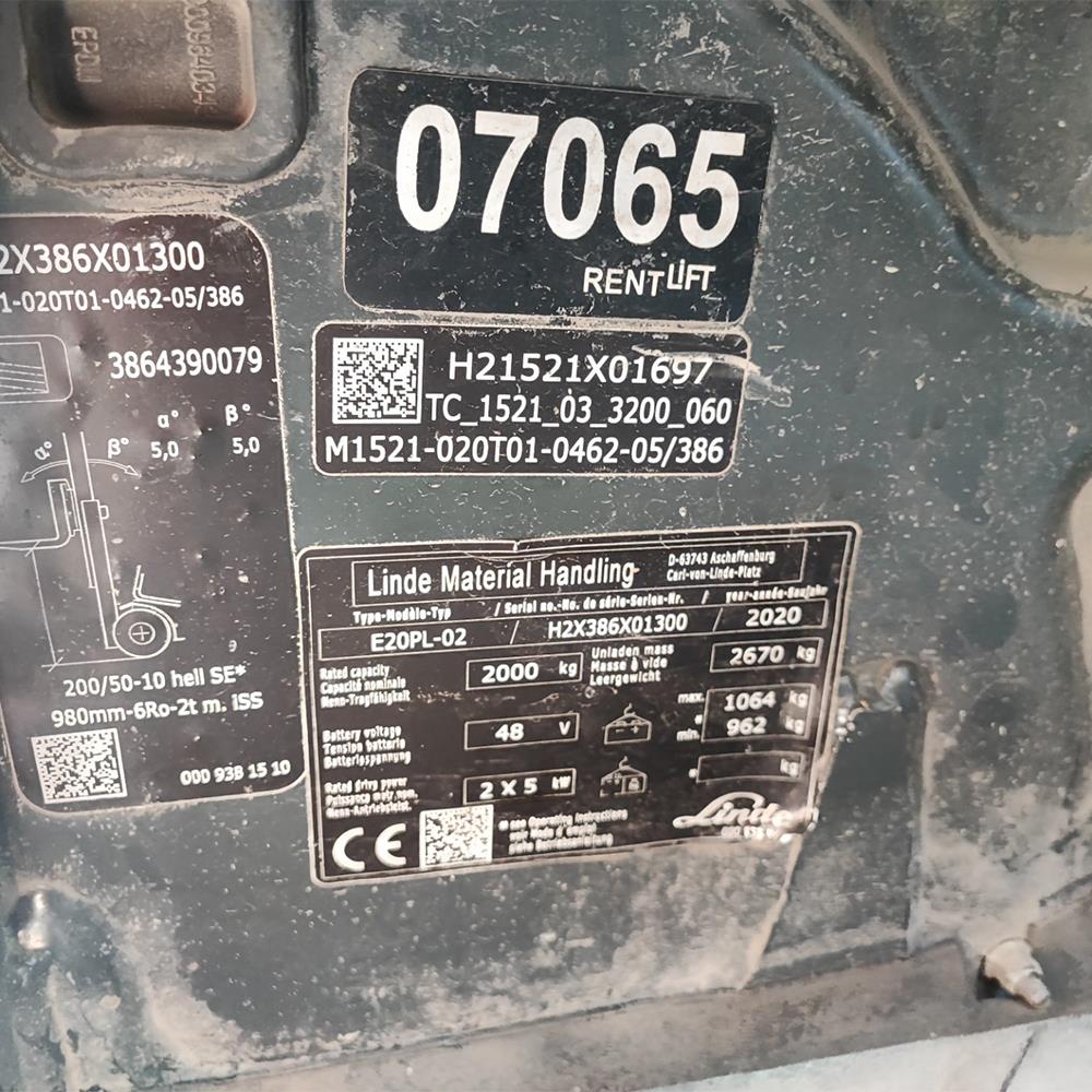 LINDE E20PL-386-02 Elektrikli Forklift (F1.7065)