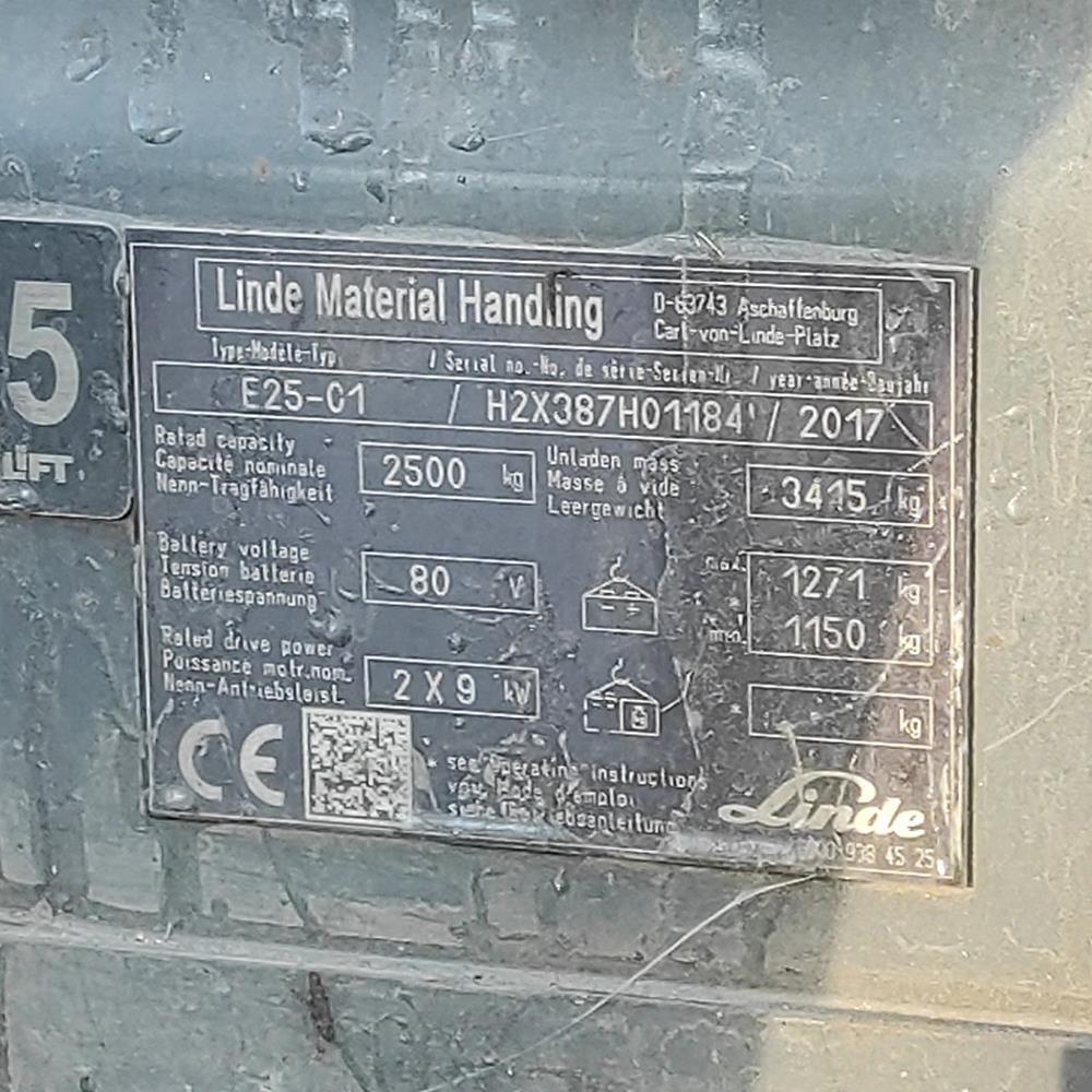 LINDE E25-387 Elektrikli Forklift (F1.5835)