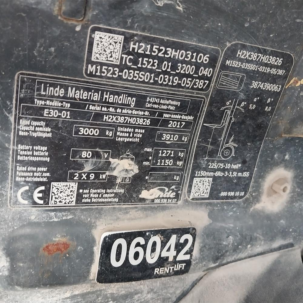 LINDE E30-387 Elektrikli Forklift (F1.6042)