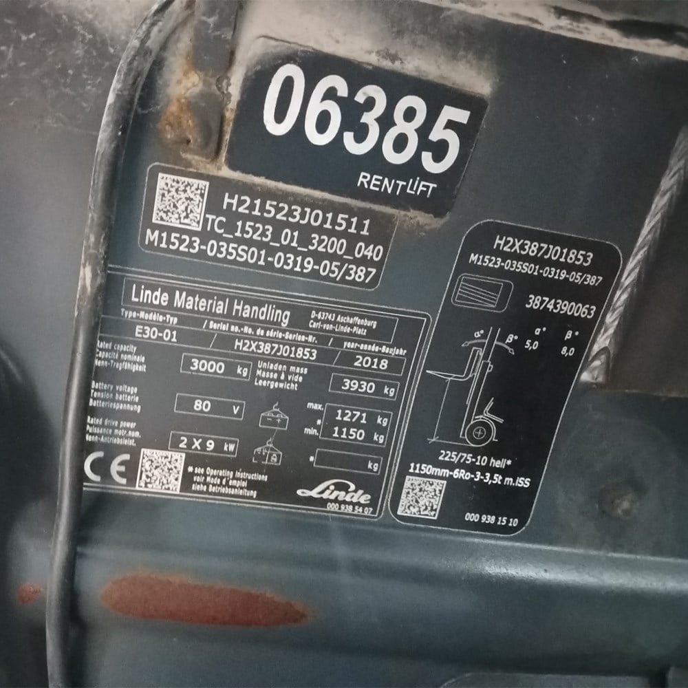 LINDE E30-387 Elektrikli Forklift (F1.6385)