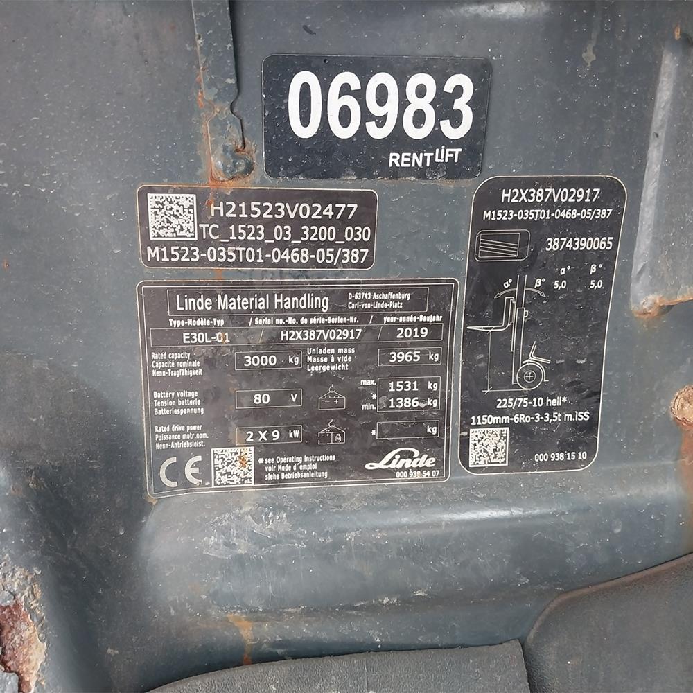 LINDE E30L-387 Elektrikli Forklift (F1.6983)
