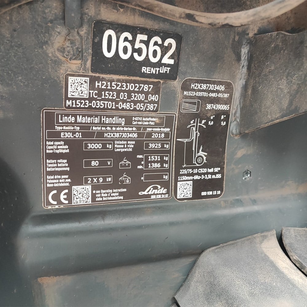 LINDE E30L-387 Elektrikli Forklift (F1.6562) [OPS]