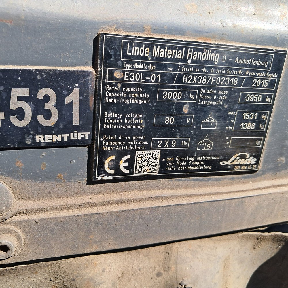 LINDE E30L-387 Elektrikli Forklift (F1.4531)