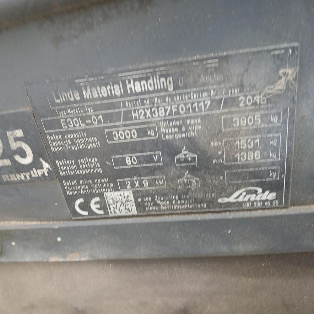 LINDE E30L-387 Elektrikli Forklift (F1.4225)