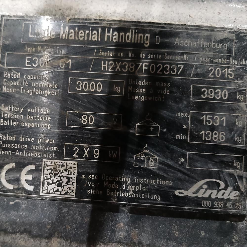 LINDE E30L-387 Elektrikli Forklift (F1.4532) [OPS]