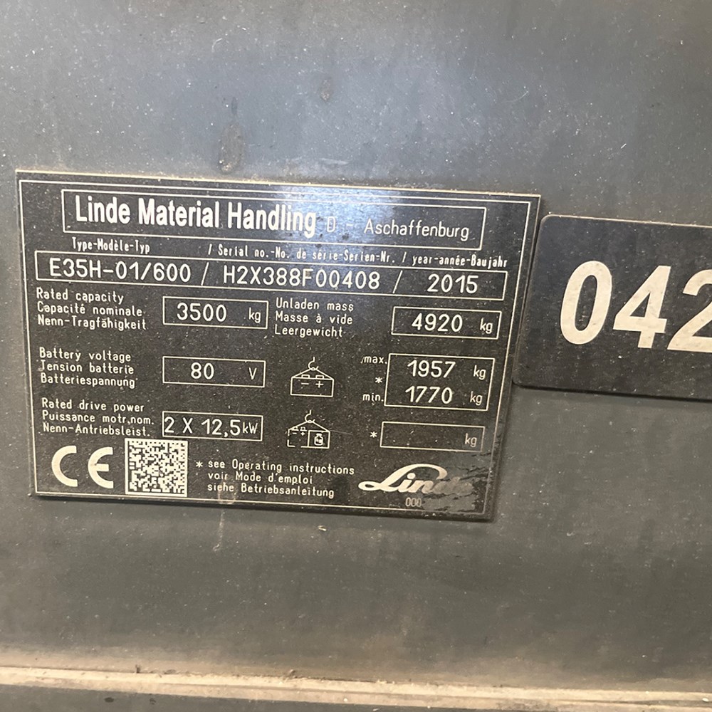 LINDE E35/600H-388 Elektrikli Forklift (F1.4291)