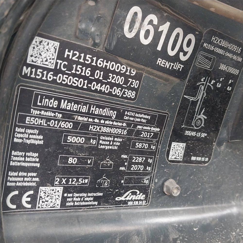 LINDE E50/600HL-388 Elektrikli Forklift (F1.6109) [OPS]