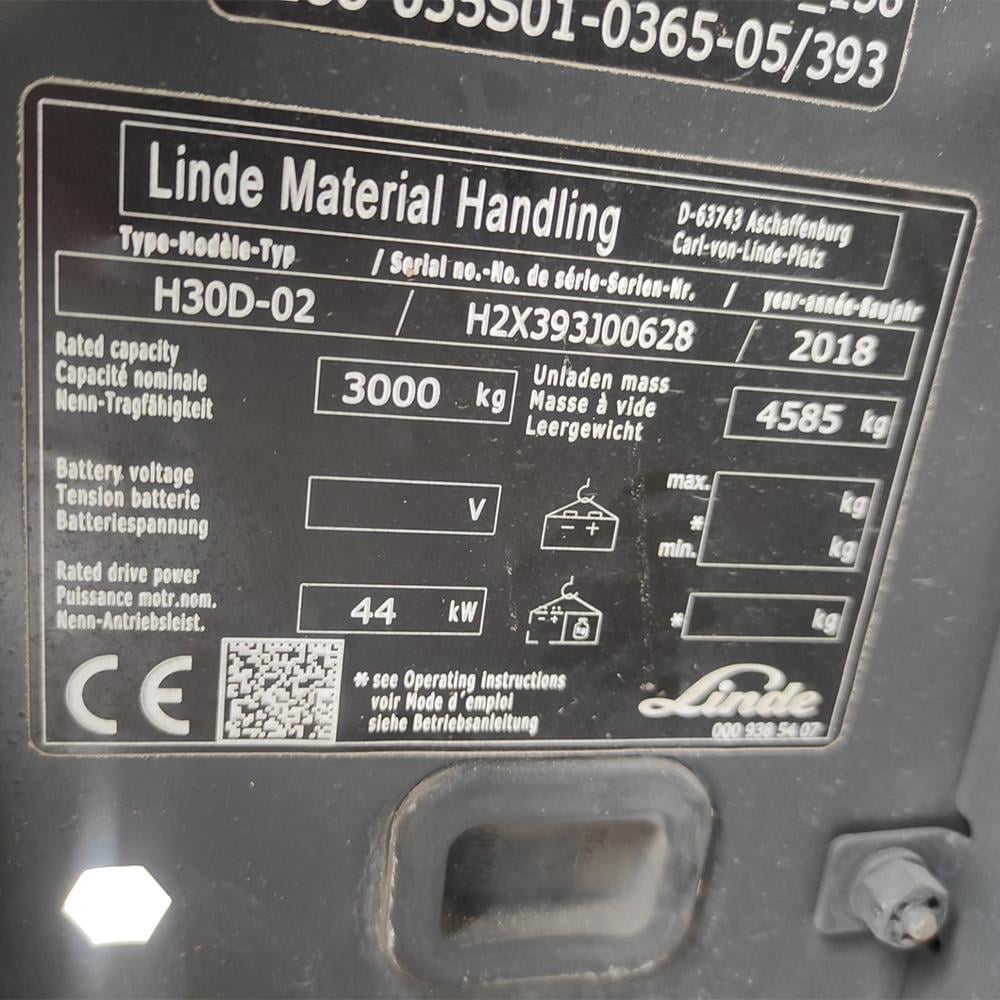 LINDE H30D-393 Dizel Forklift (F1.6302)