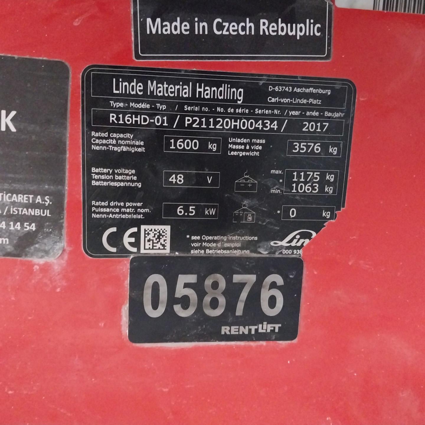 LINDE R16HD-1120  Reach Truck (F1.5876)