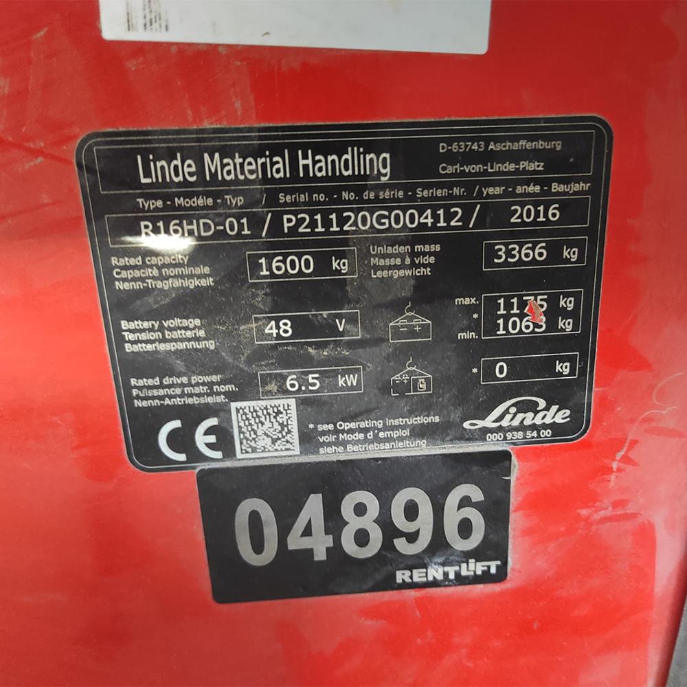 LINDE R16HD-1120  Reach Truck (F1.4896)