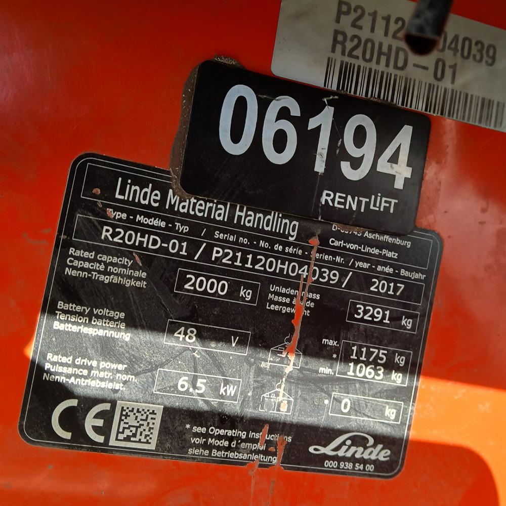 LINDE R20HD-1120  Reach Truck (F1.6194)