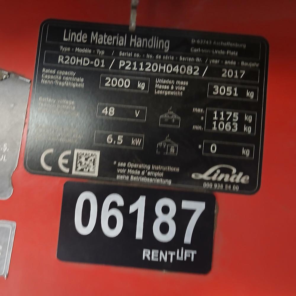 LINDE R20HD-1120  Reach Truck (F1.6187)