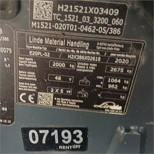 LINDE E20PL-386-02 Elektrikli Forklift (F1.7193) [UT]