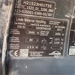 LINDE E30-387 Elektrikli Forklift (F1.5928) [UT]