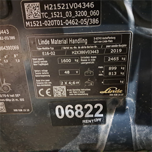 LINDE E16-386 Elektrikli Forklift (F1.6822)