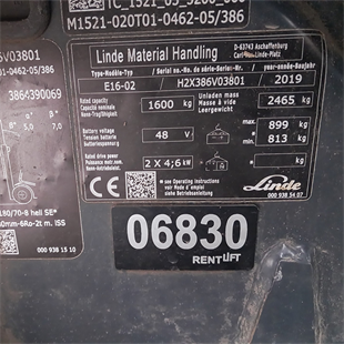 LINDE E16-386 Elektrikli Forklift (F1.6830)